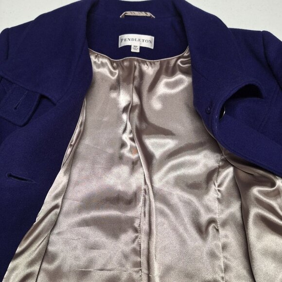 Pendleton Coat Lambs Wool Blue Jacket Single Button Womens 16P Petite Short - Picture 8 of 8